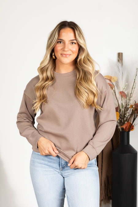 Solid Scuba Round Neck Sweatshirt