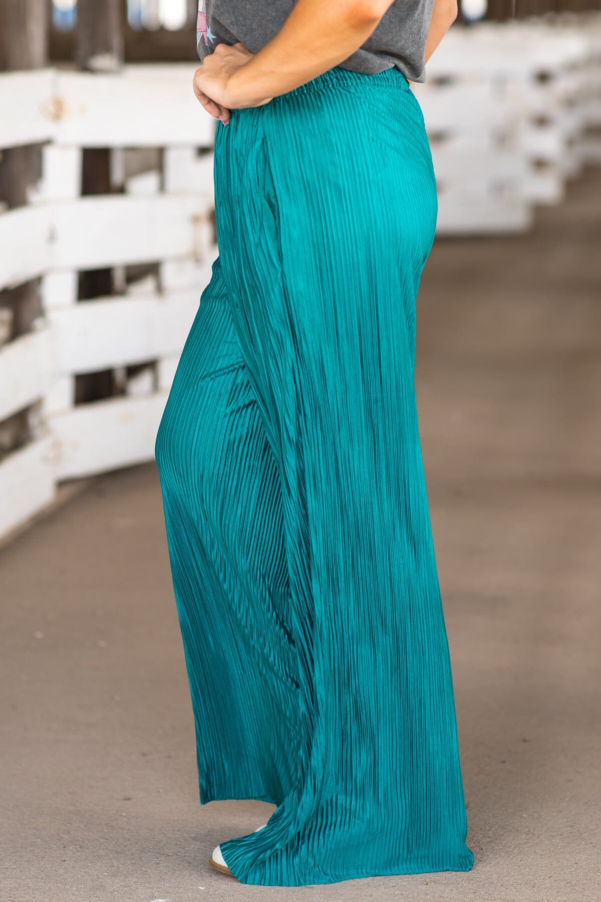 Turquoise wide 2024 leg pants