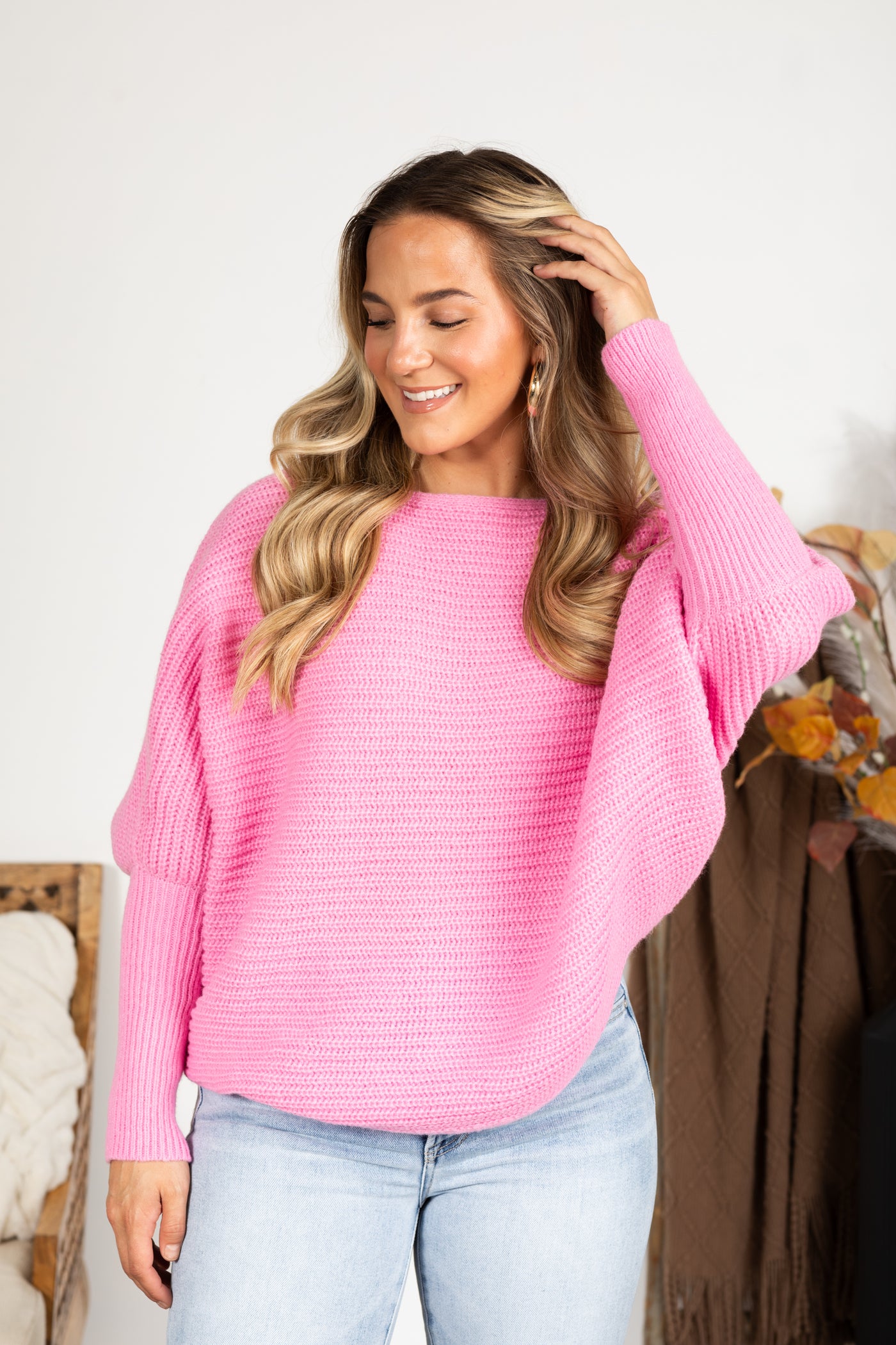 Dolman Sleeve Oversized Sweater