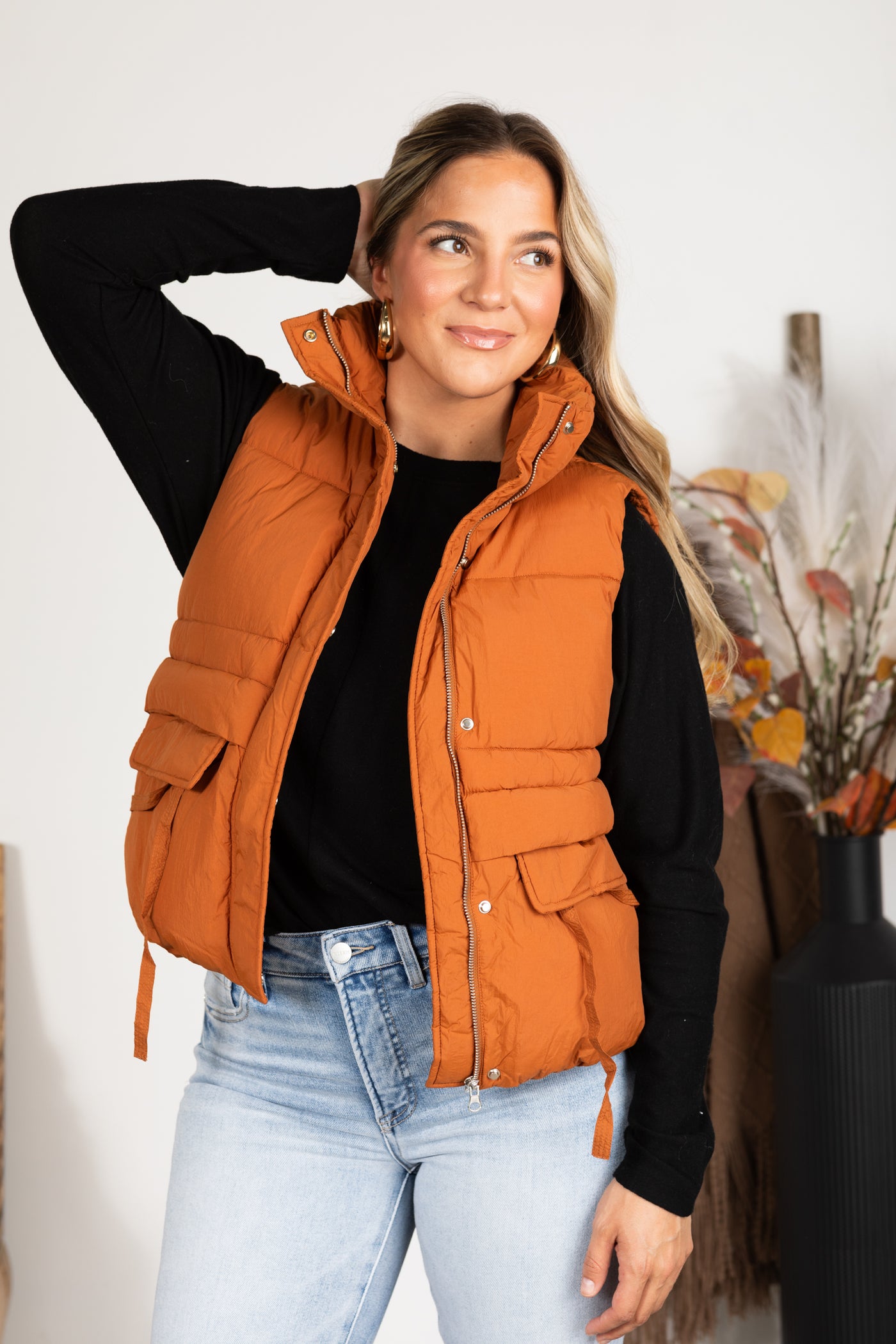 High Neck Puffer Vest