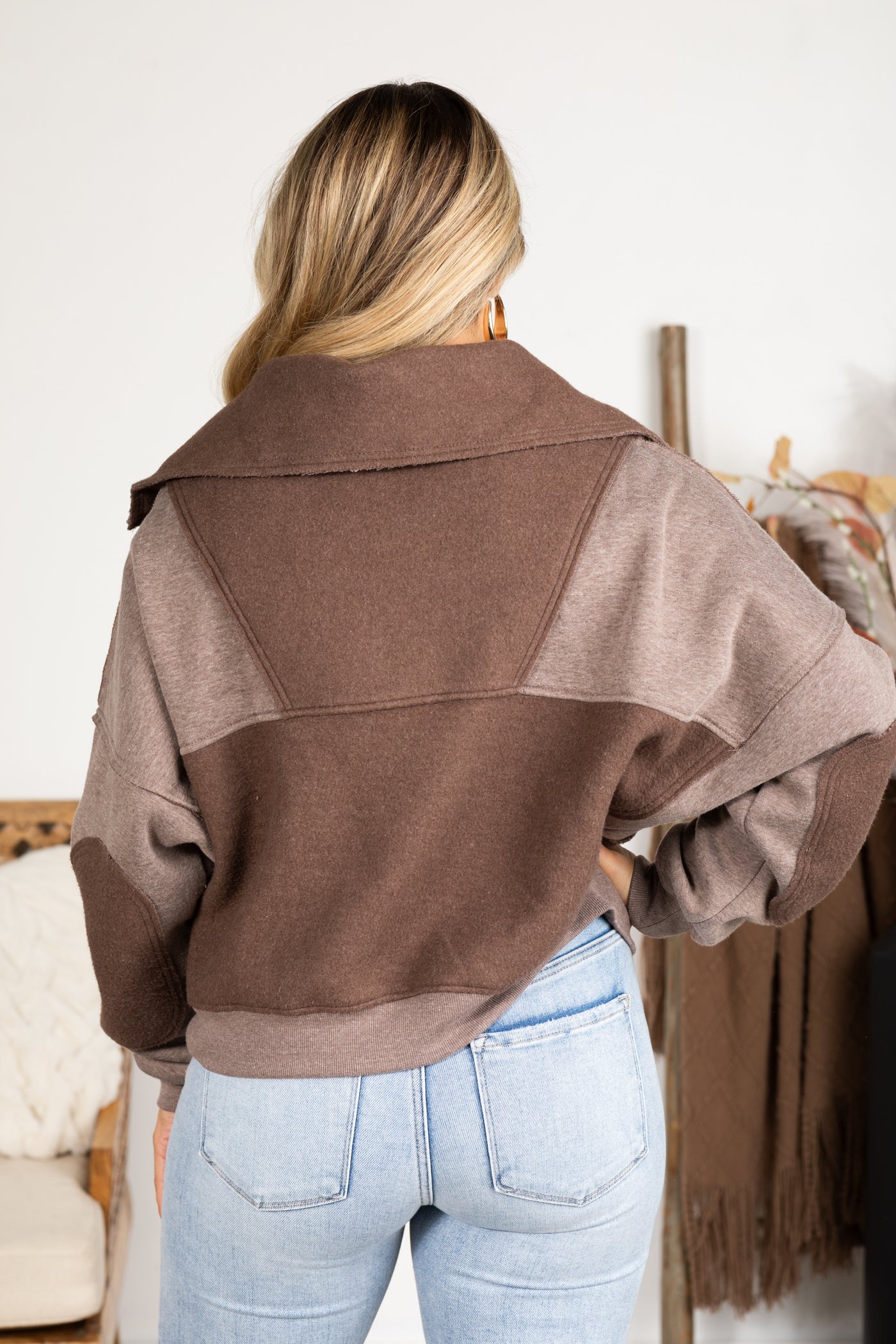 Mocha Mineral Washed French Terry Sweatshirt