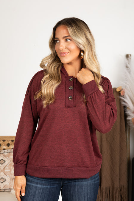 Soft Knit Long Sleeve With Button Detail