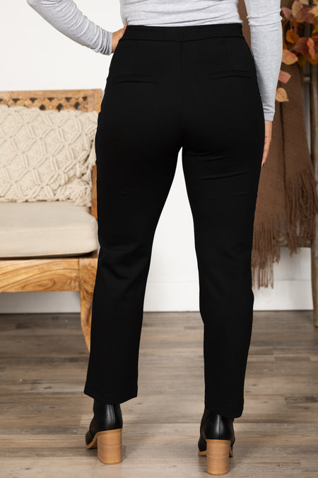 Easy Pull-On Ponte Pant With Pintuck Detail