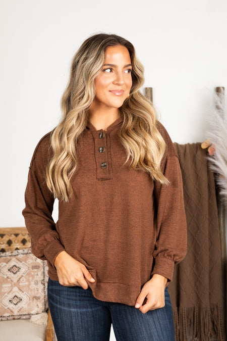 Soft Knit Long Sleeve With Button Detail