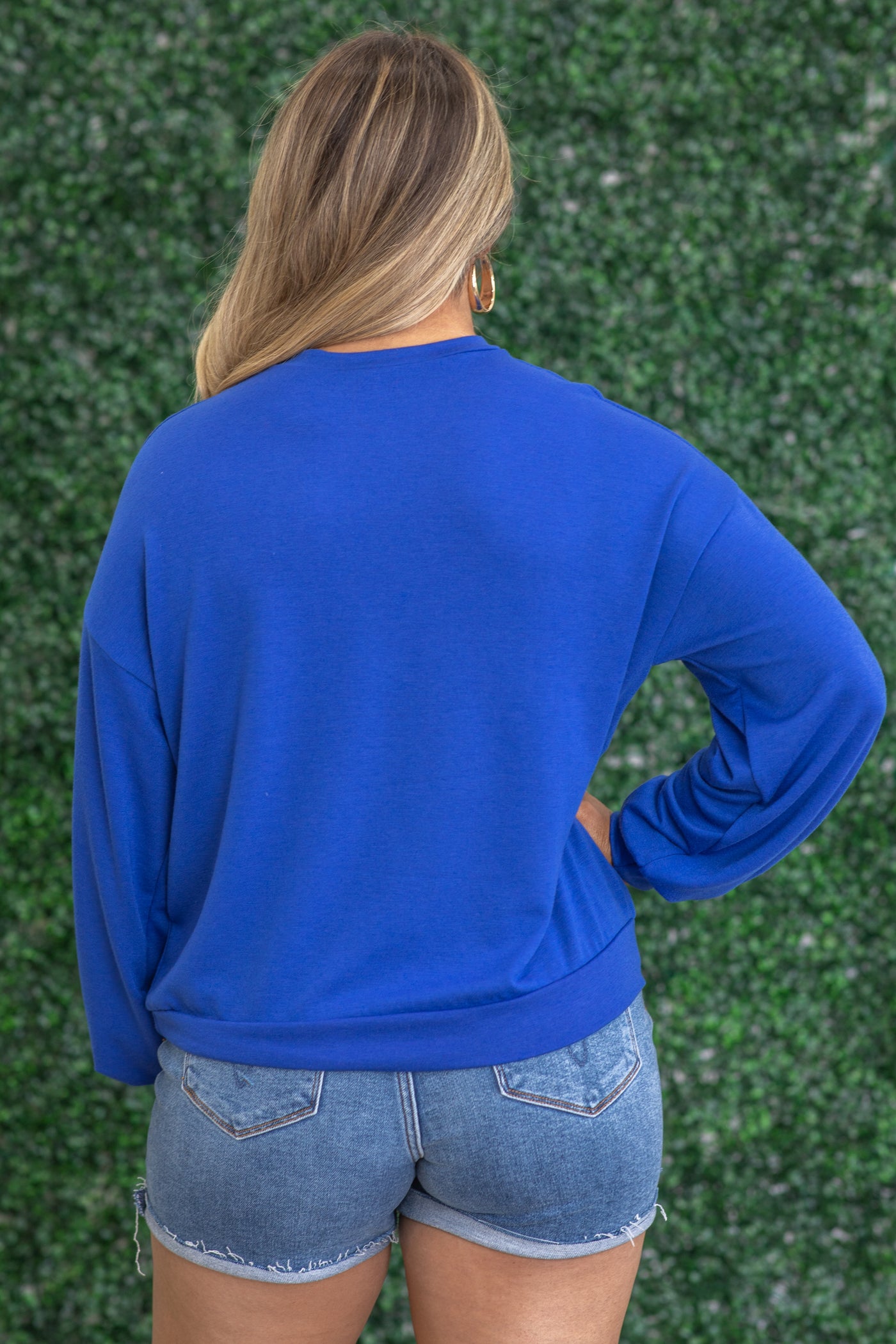 Royal Blue 1776 Graphic Long Sleeve Knit Top