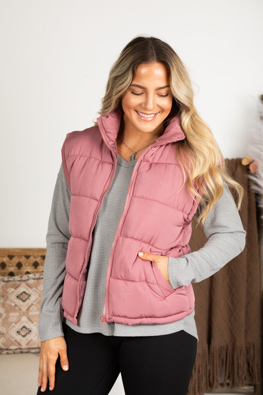 High Neck Casual Comfy Puffer Vest