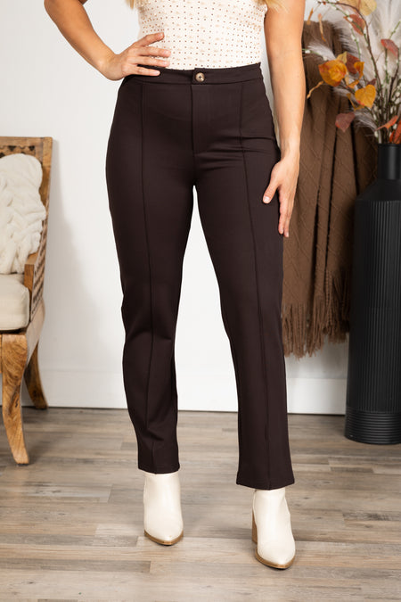 Easy Pull-On Ponte Pant With Pintuck Detail