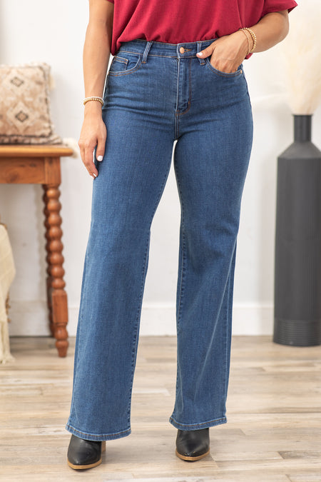 Judy Blue Medium Wash Vintage Wide Leg Jean