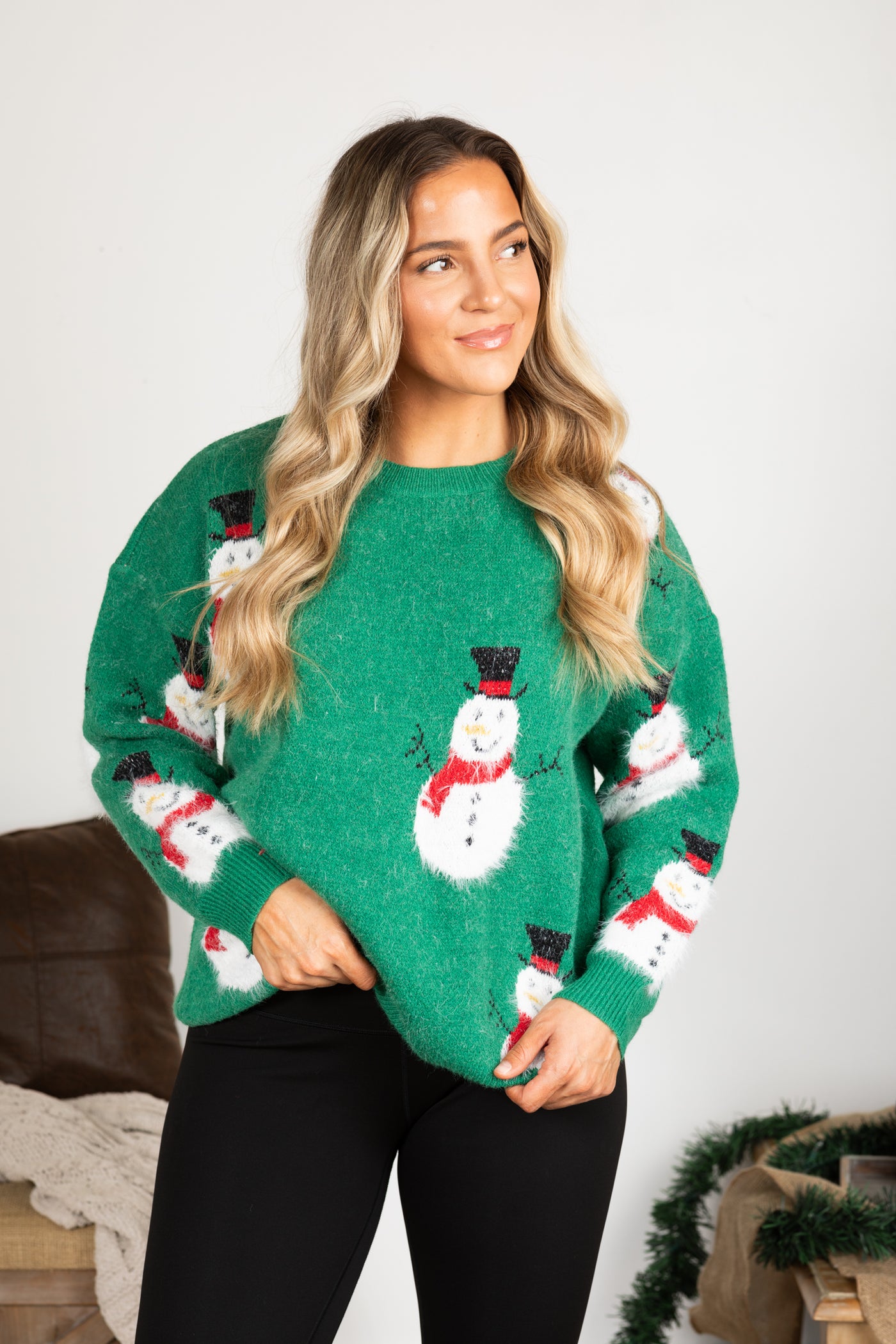 Snowman Intarsia Knit Sweater