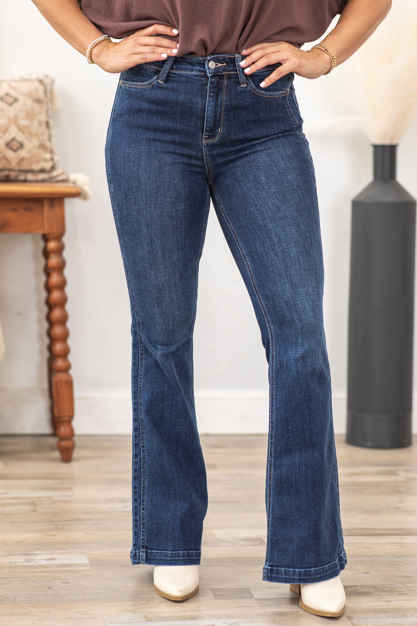 Judy Blue Angled Side Seam Detail Flair Jean