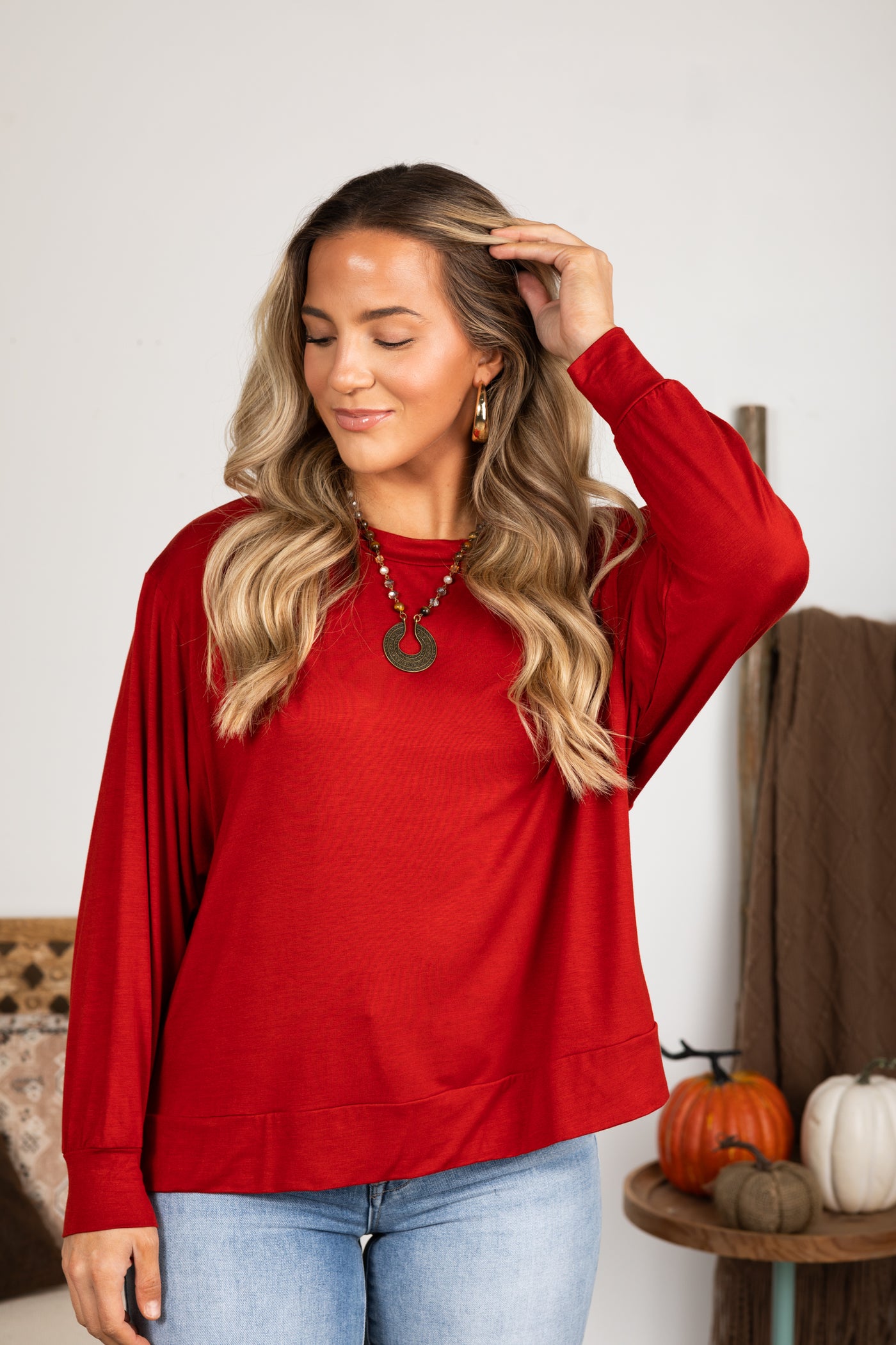 Super Soft Basic Dolman Sleeve Top