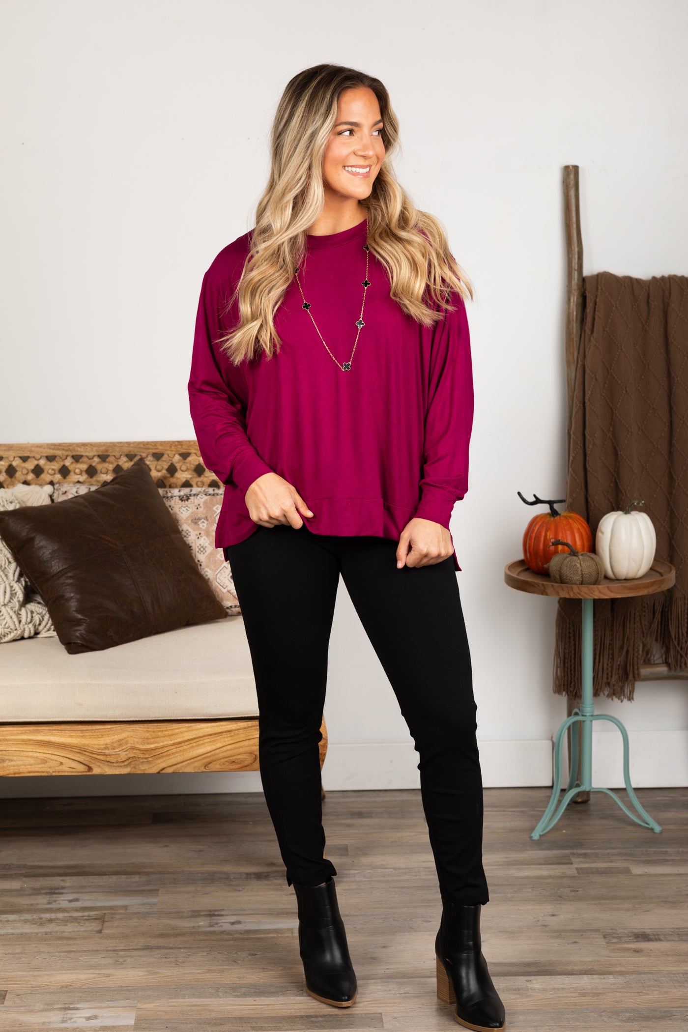 Super Soft Basic Dolman Sleeve Top