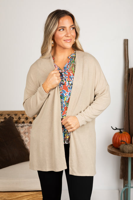 Solid Open Knit Cardigan