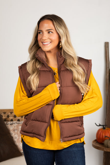 High Neck Casual Comfy Puffer Vest