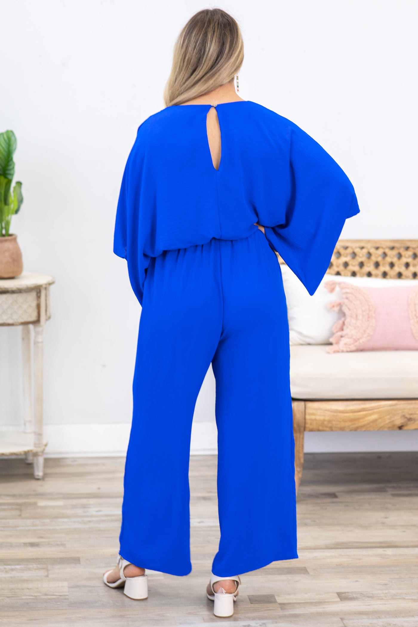 Royal Blue Dolman Sleeve Woven Jumpsuit