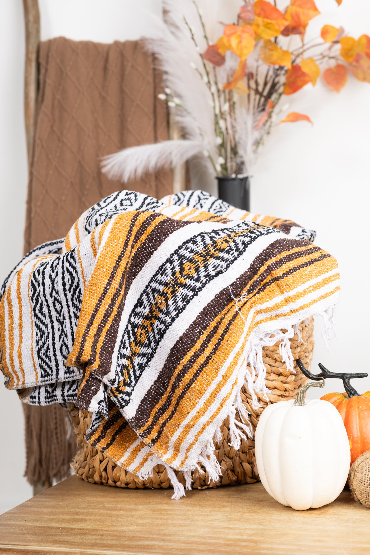 Aztec Woven Fringe Blankets