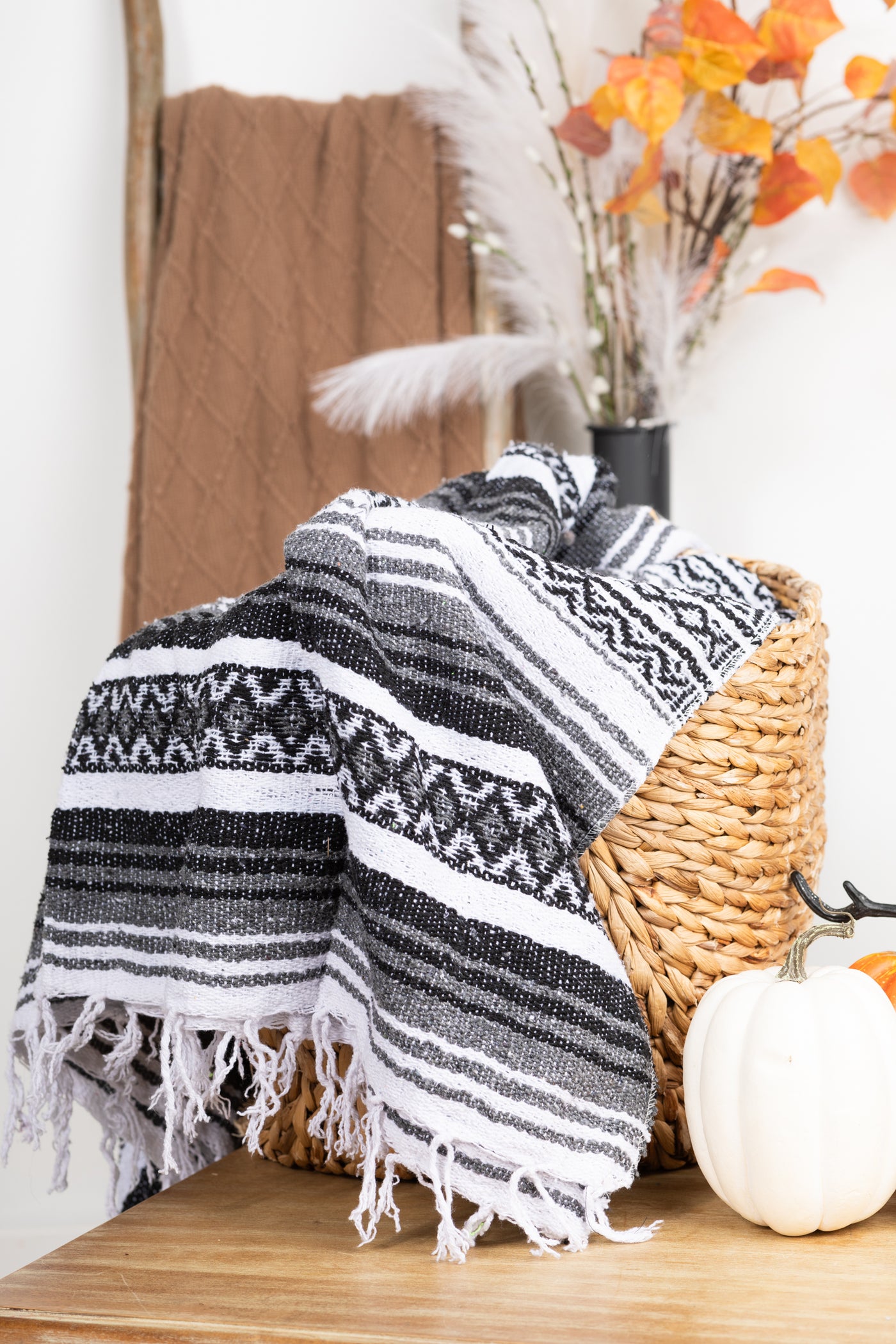 Aztec Woven Fringe Blankets