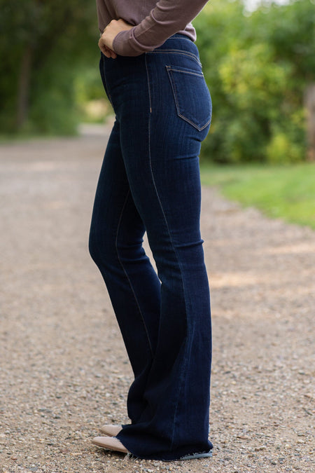 Cello Dark Wash High Rise Flare Jeans - Filly Flair