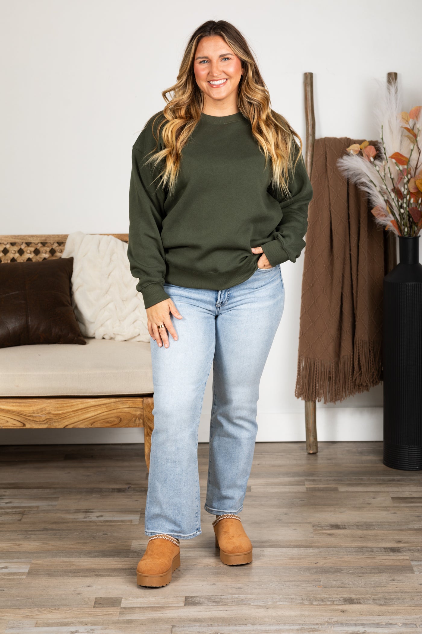 Fleece Round Neck Sweatshirt