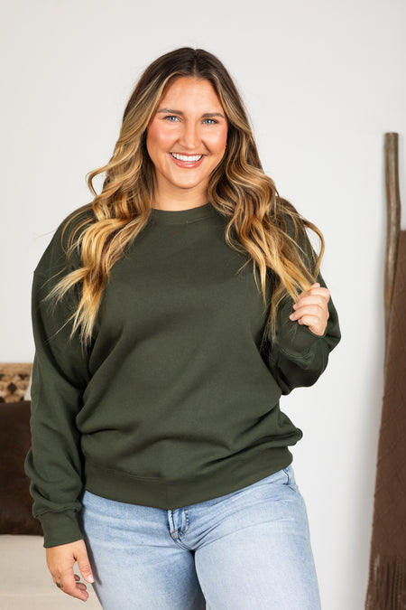 Fleece Round Neck Sweatshirt