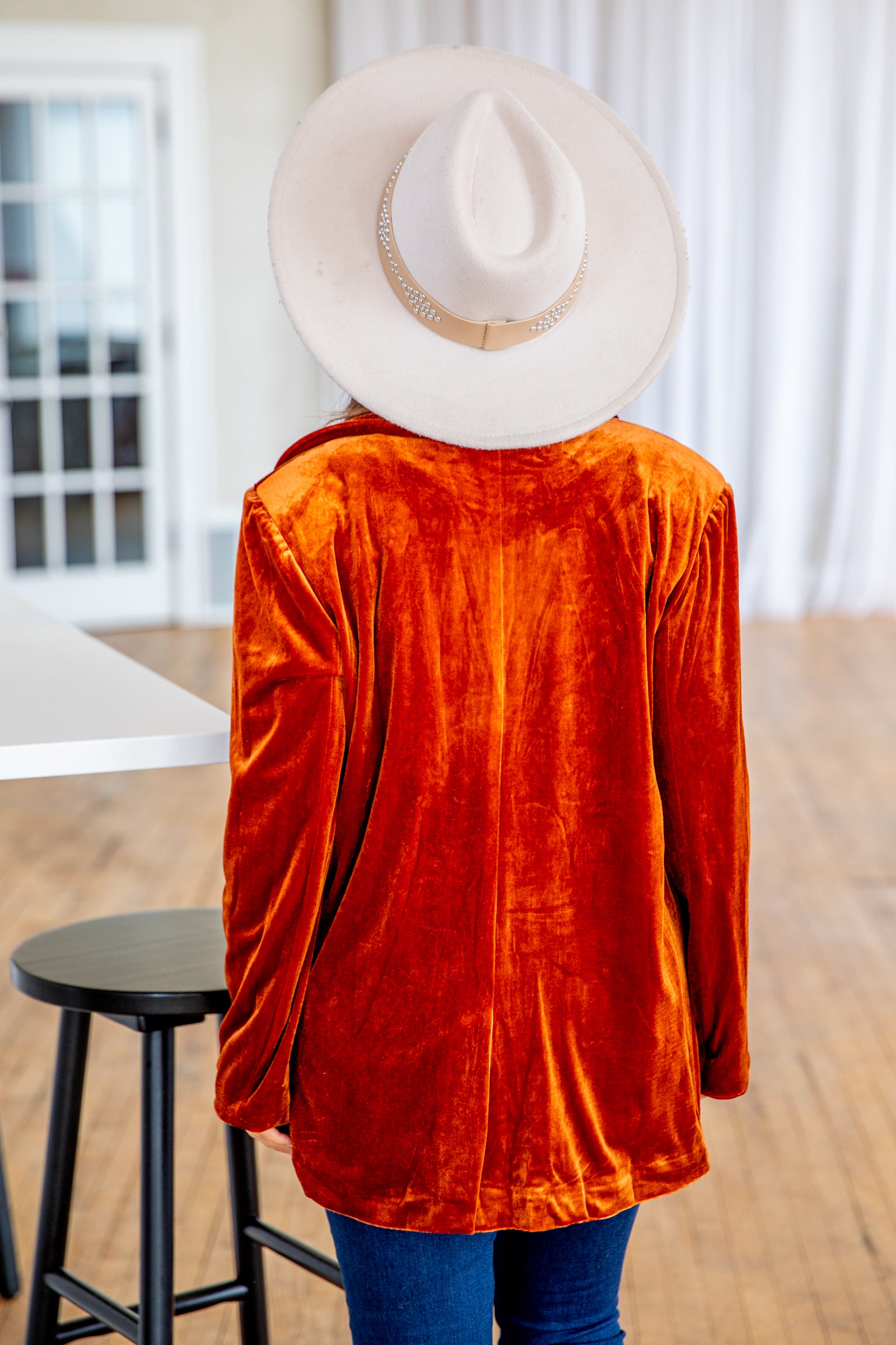 Burnt orange outlet velvet jacket