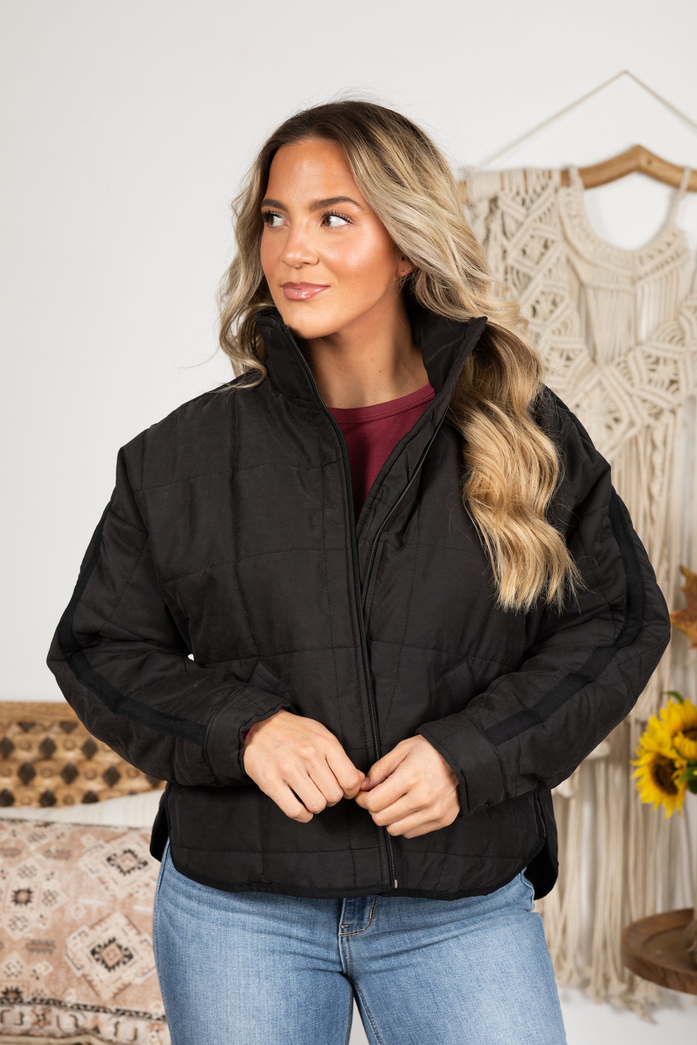 Quilted Zippered Coat