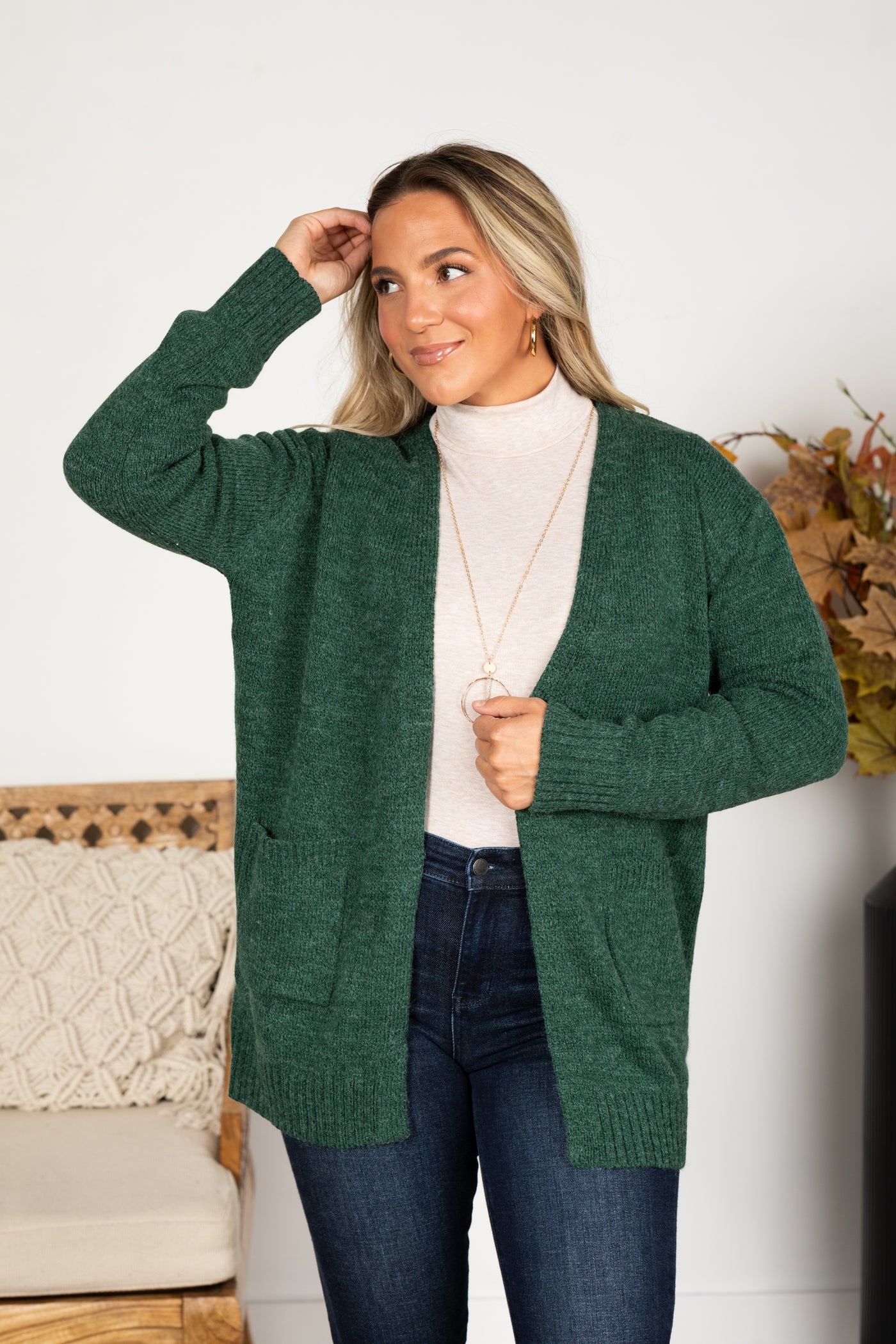 Sweater Knit Cardigan With Front Pockets