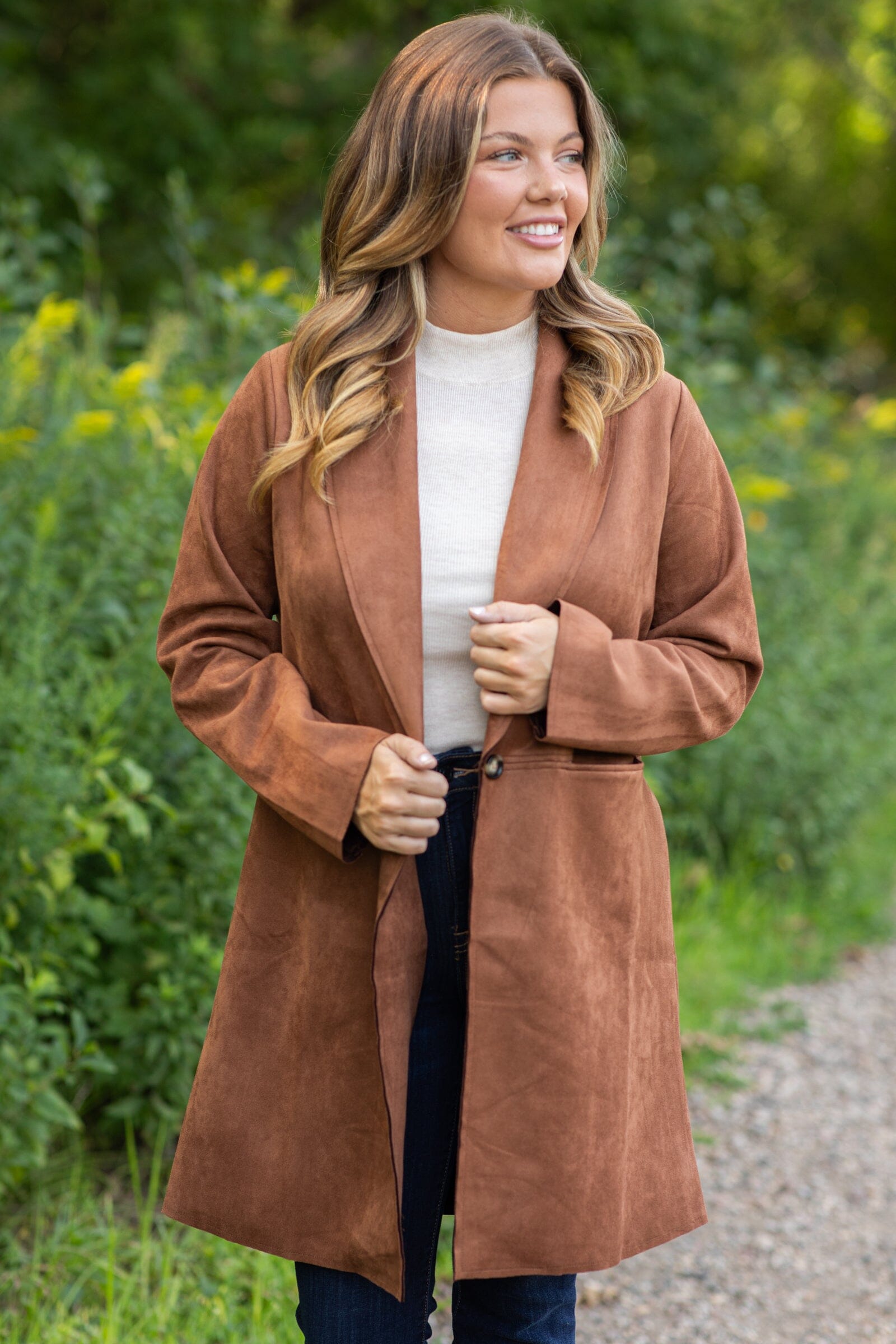 Faux hot sale suede coat