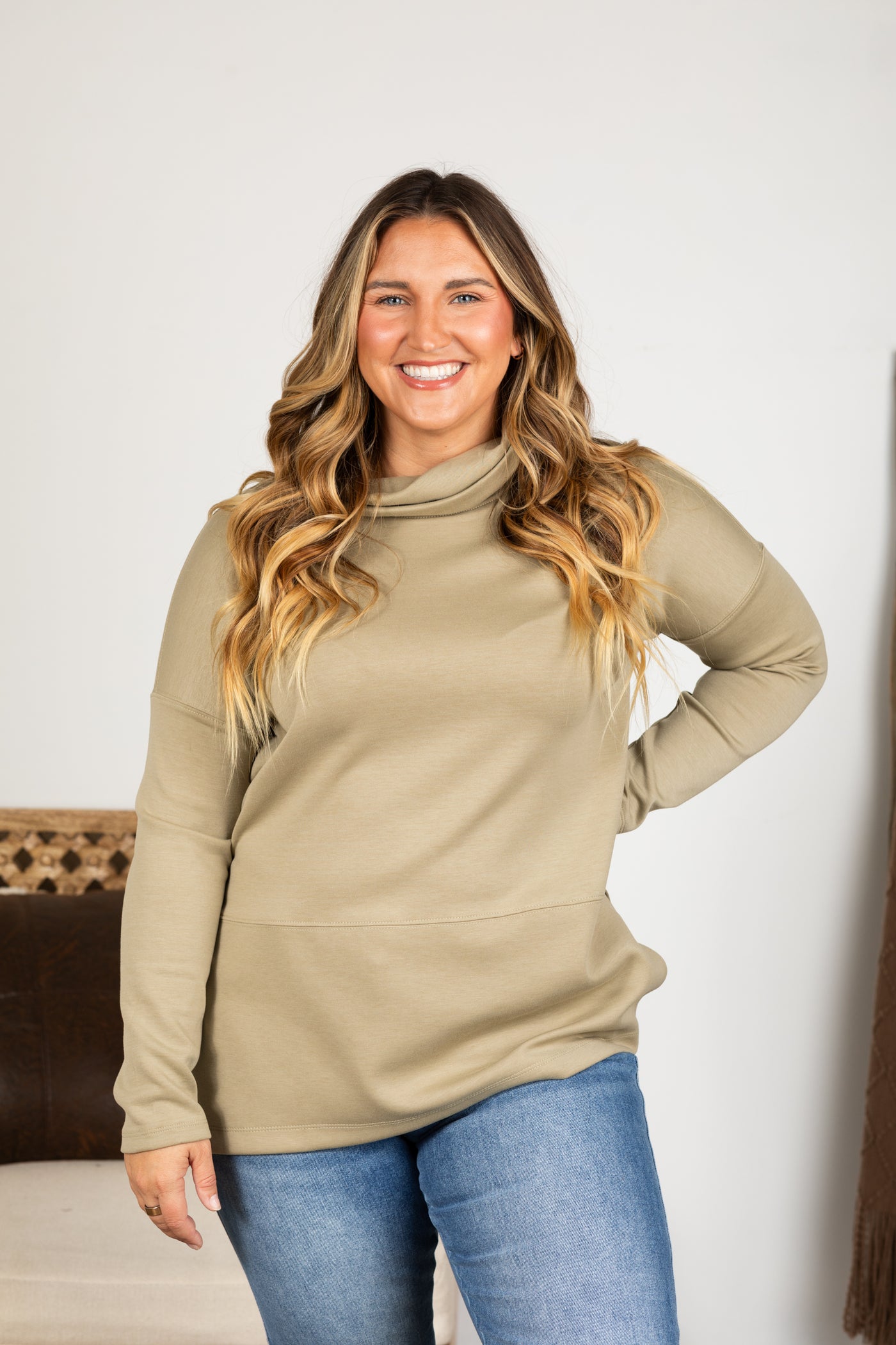 Scuba Sweatshirt With Side Slit Detail