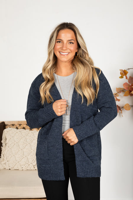 Sweater Knit Cardigan With Front Pockets