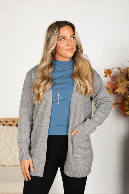 Sweater Knit Cardigan With Front Pockets