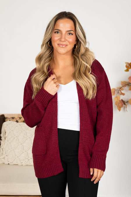 Sweater Knit Cardigan With Front Pockets