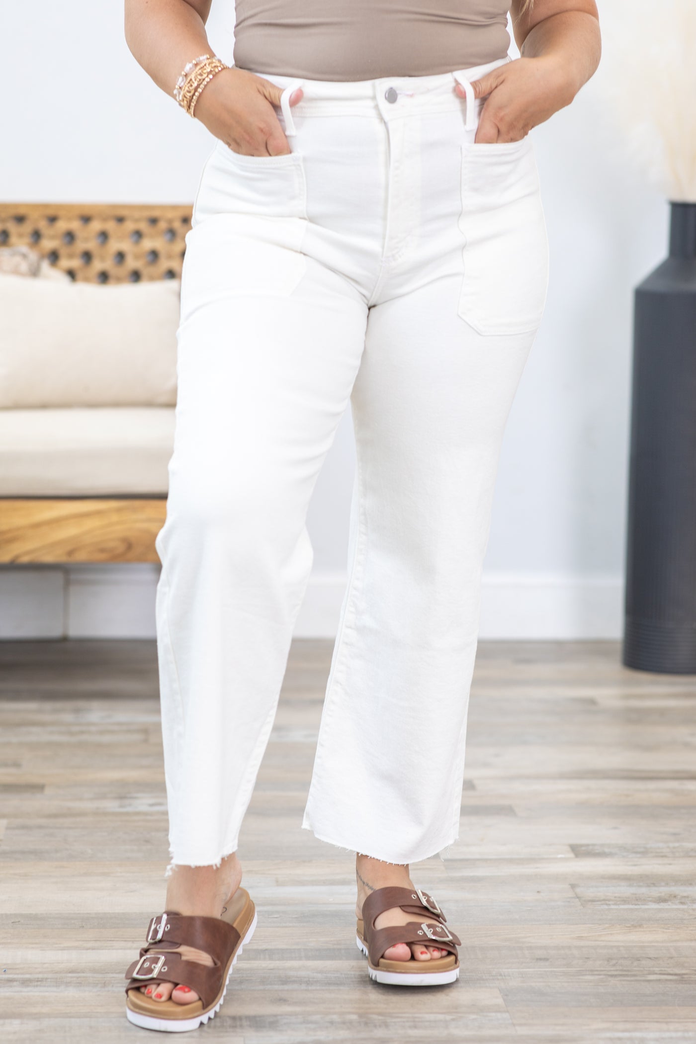 JBD Ivory Utility Wide Leg Jean