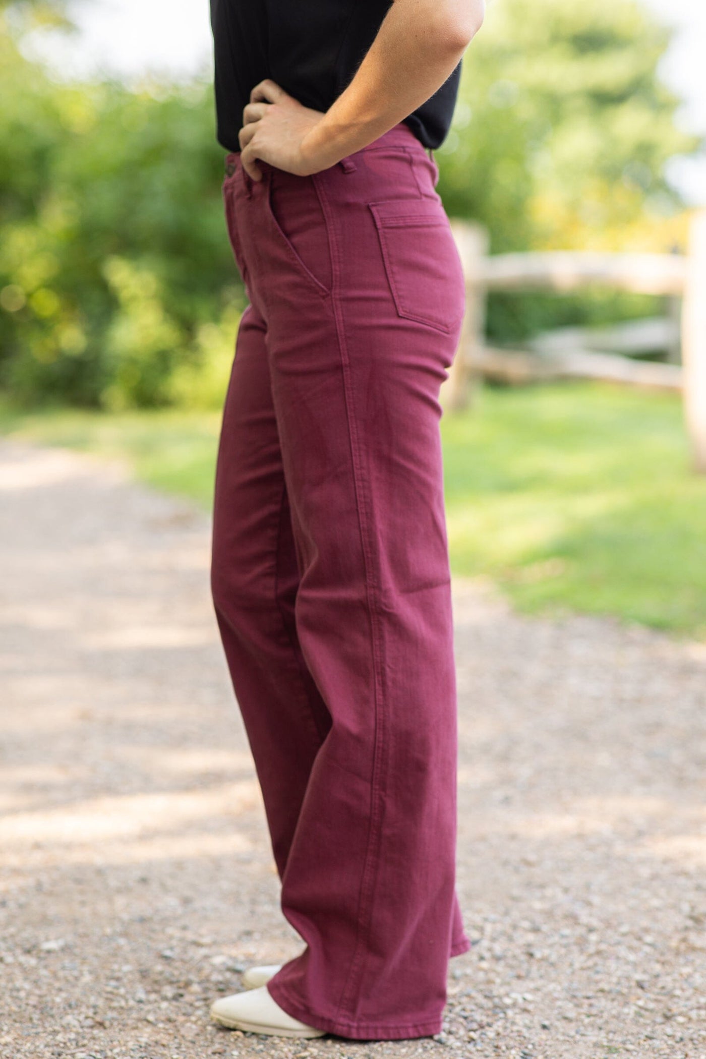 Judy Blue Wine Garment Dyed Straight Leg Jeans · Filly Flair