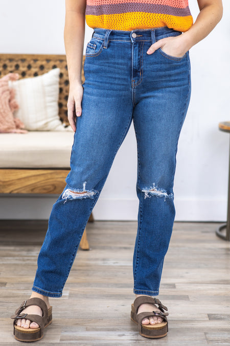 Cello High Rise Straight Leg Jeans