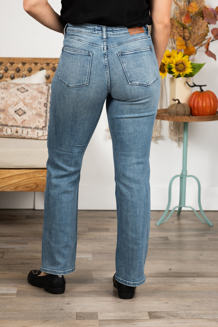 Judy Blue Contrast Wash Distressed Dad Jean