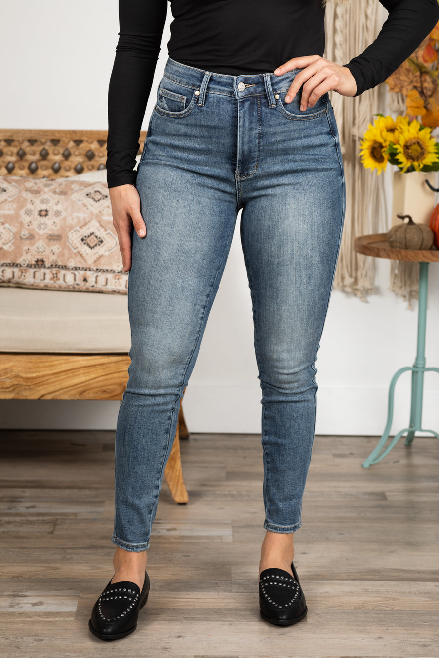 Judy Blue Tummy Control Contrast Skinny Jean