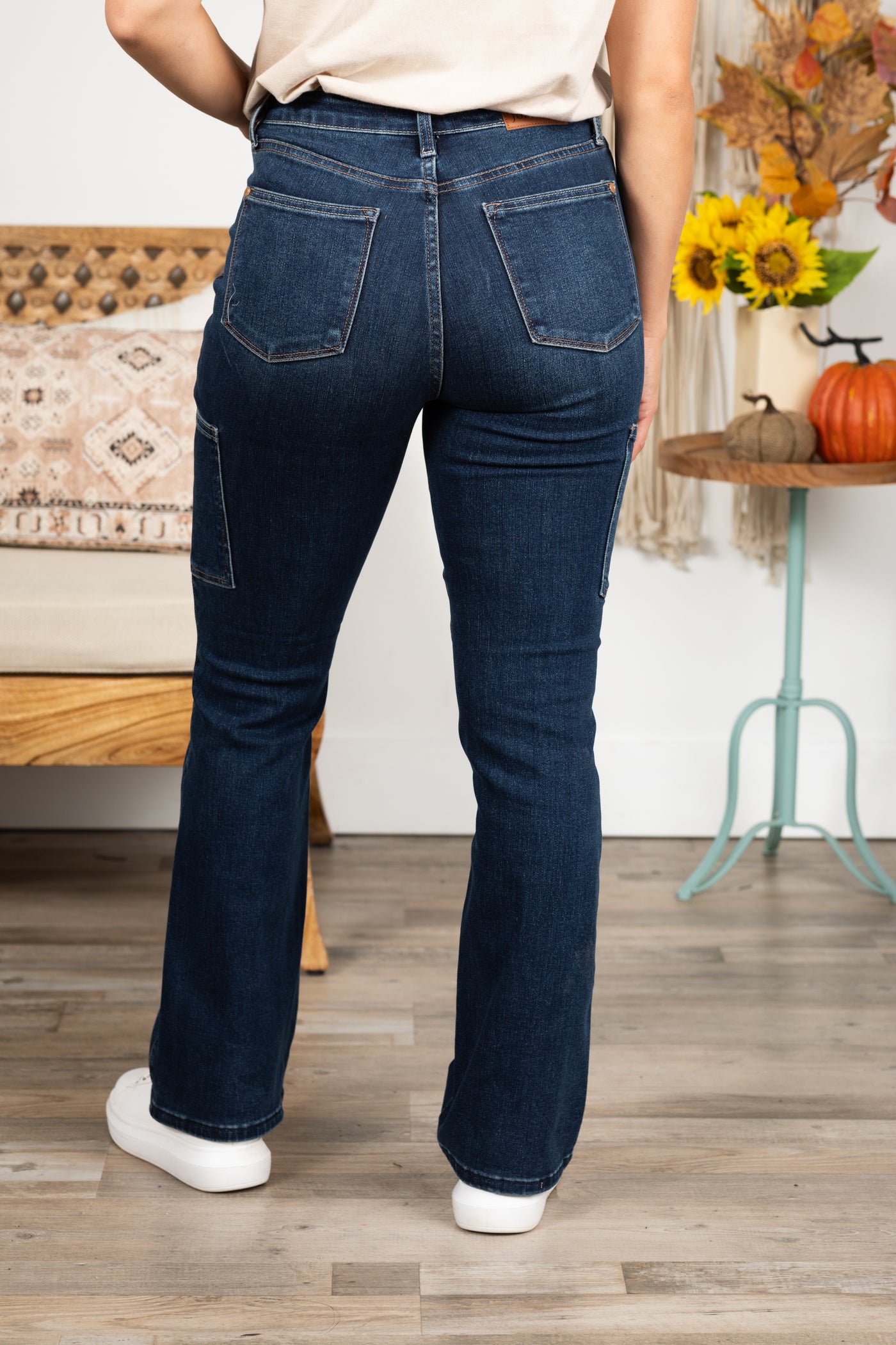 Judy Blue Dark Wash Cargo Bootcut Jeans