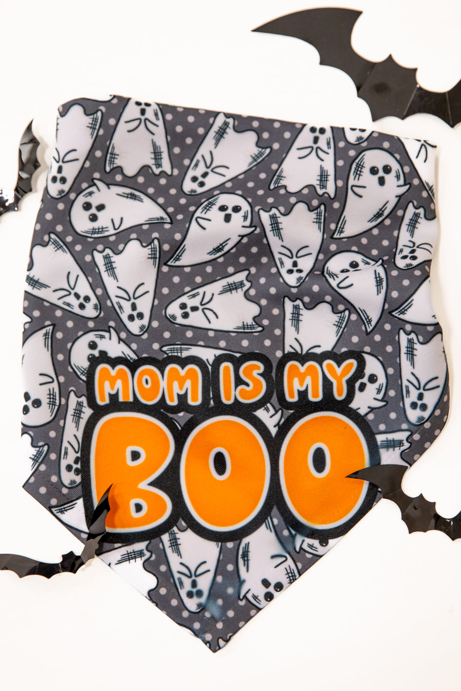 Orange and Black Mom Is My Boo Pet Scarf