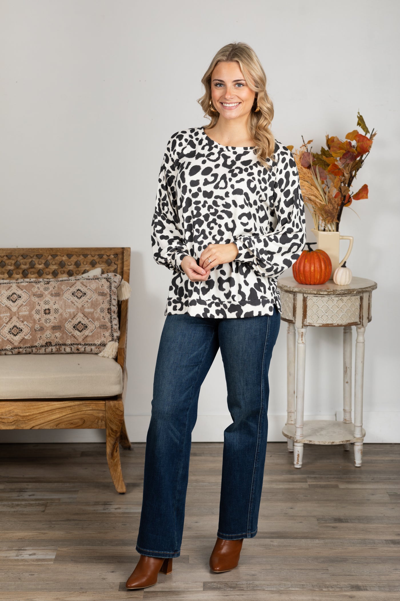 Soft Touch Leopard Hacci Knit Top