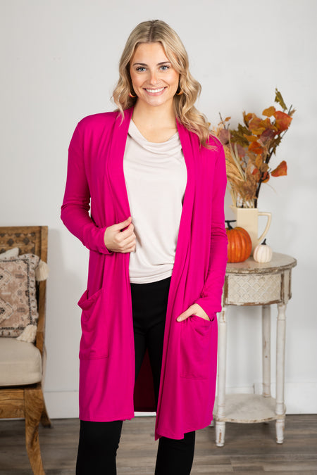 Relaxed Pocket Open Cardigans