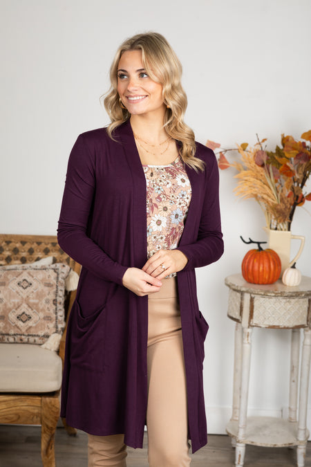 Relaxed Pocket Open Cardigans