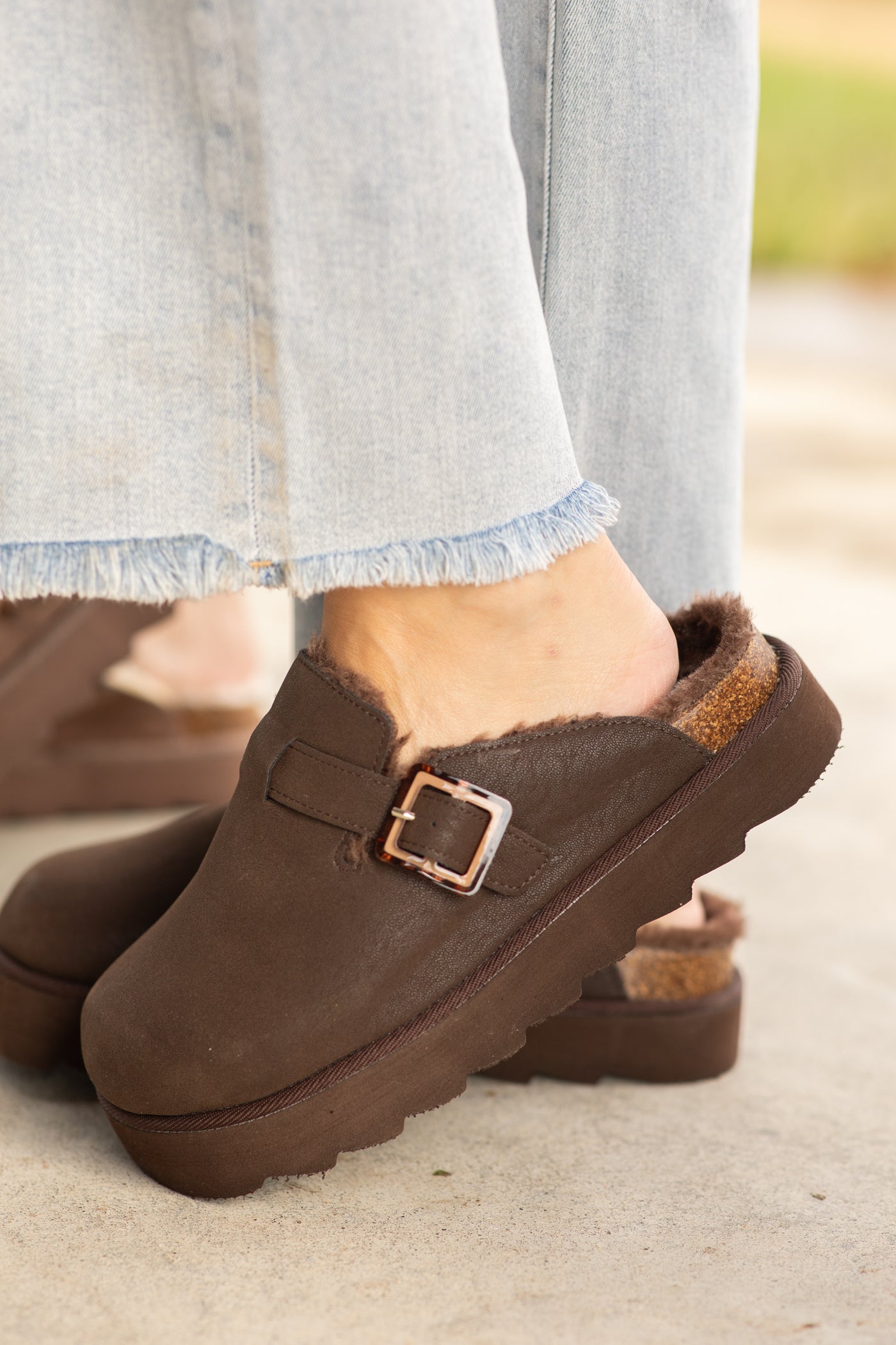 Platform Buckle Clogs