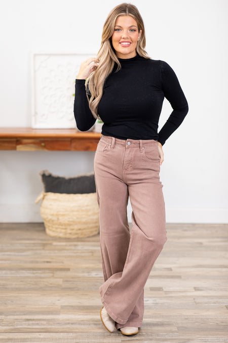 Risen Mauve Garment Dyed Tummy Control Jeans