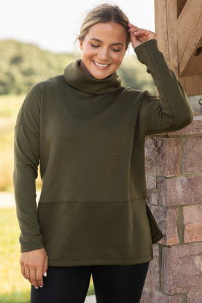 Scuba Sweatshirt With Side Slit Detail