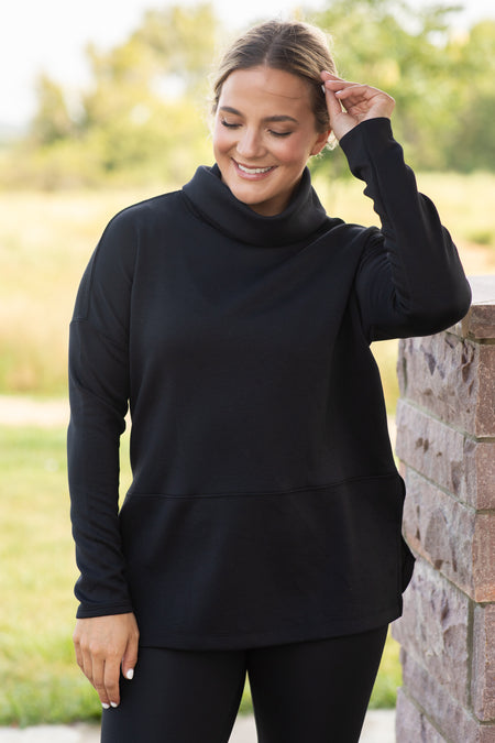 Scuba Sweatshirt With Side Slit Detail