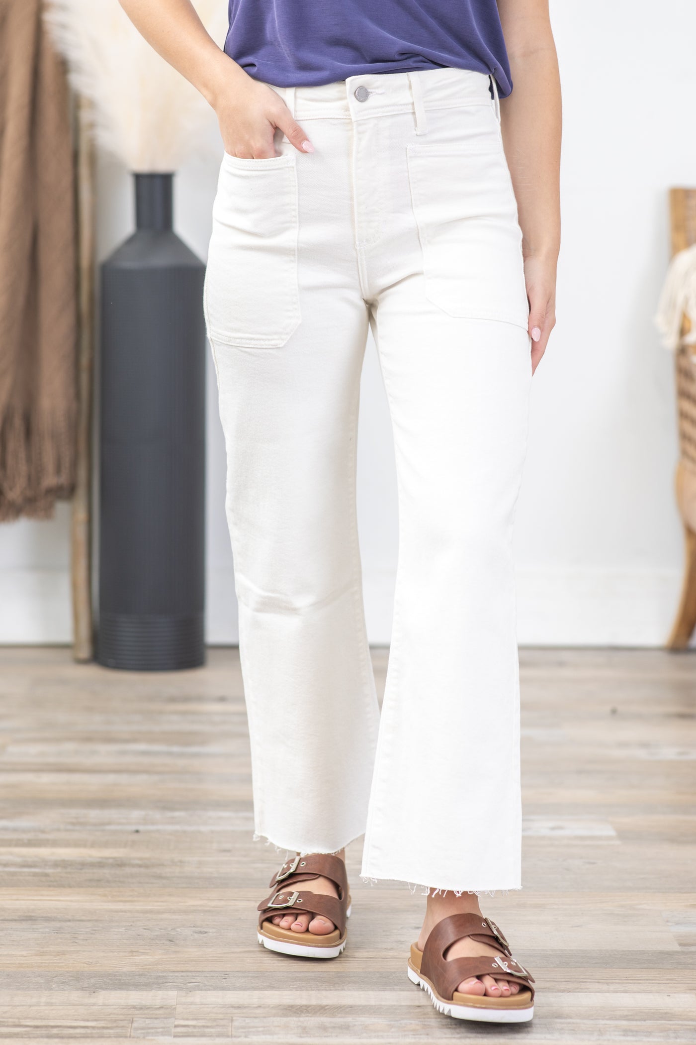 JBD Ivory Utility Wide Leg Jean