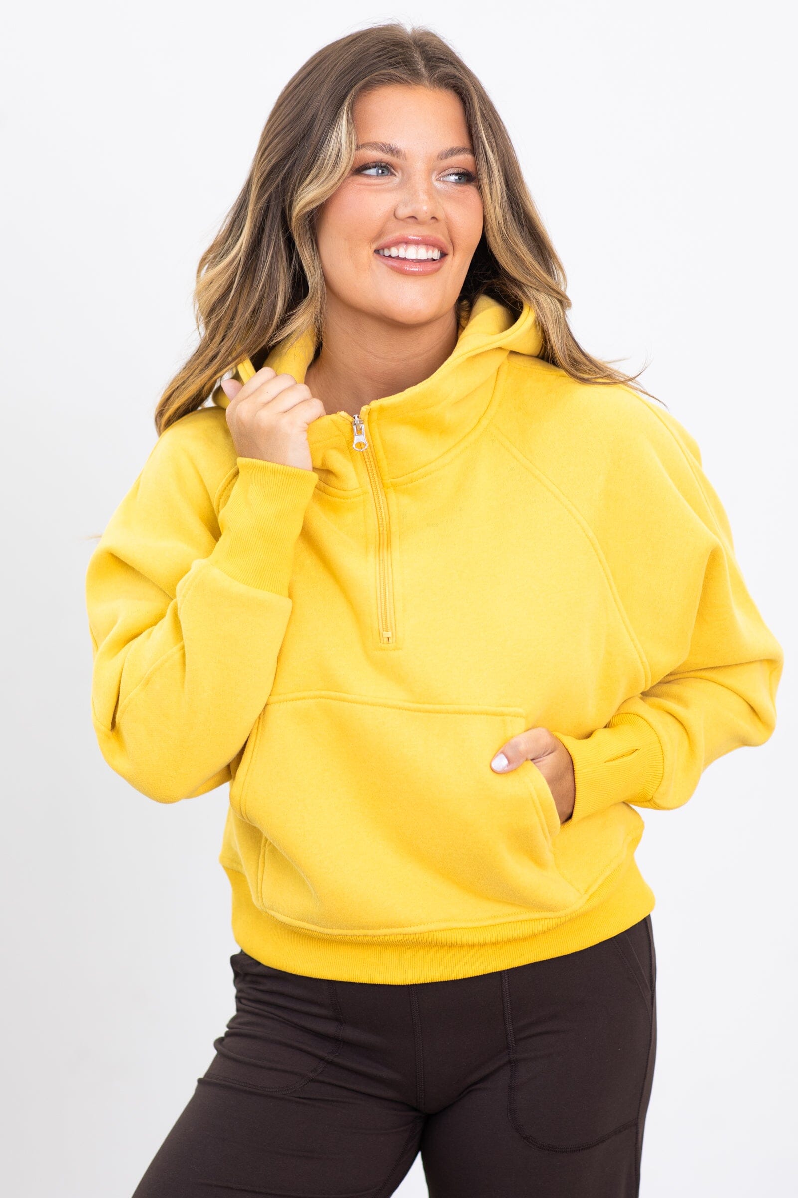 Mustard store zip hoodie