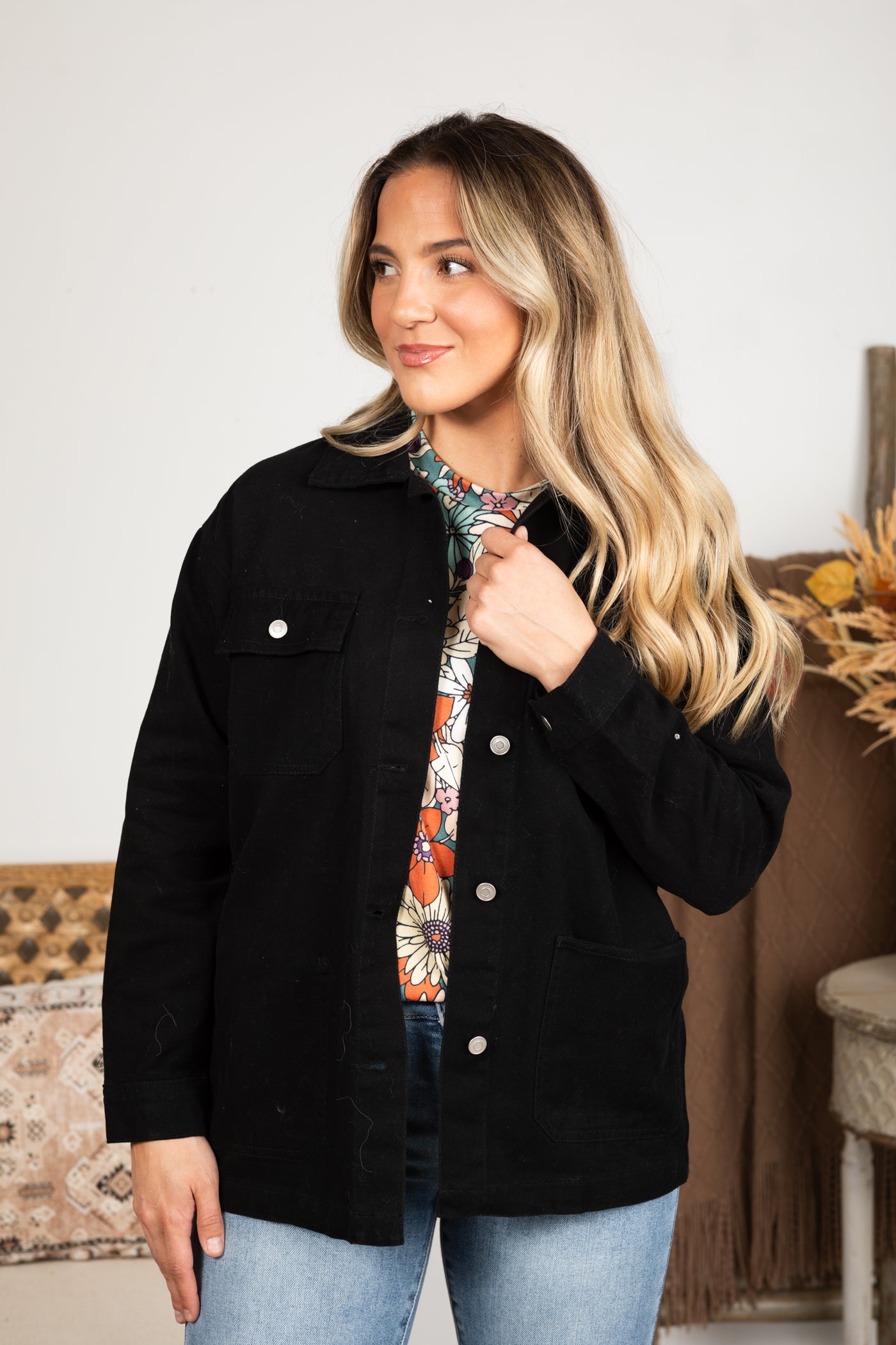 Denim Jacket With Double Front Pockets