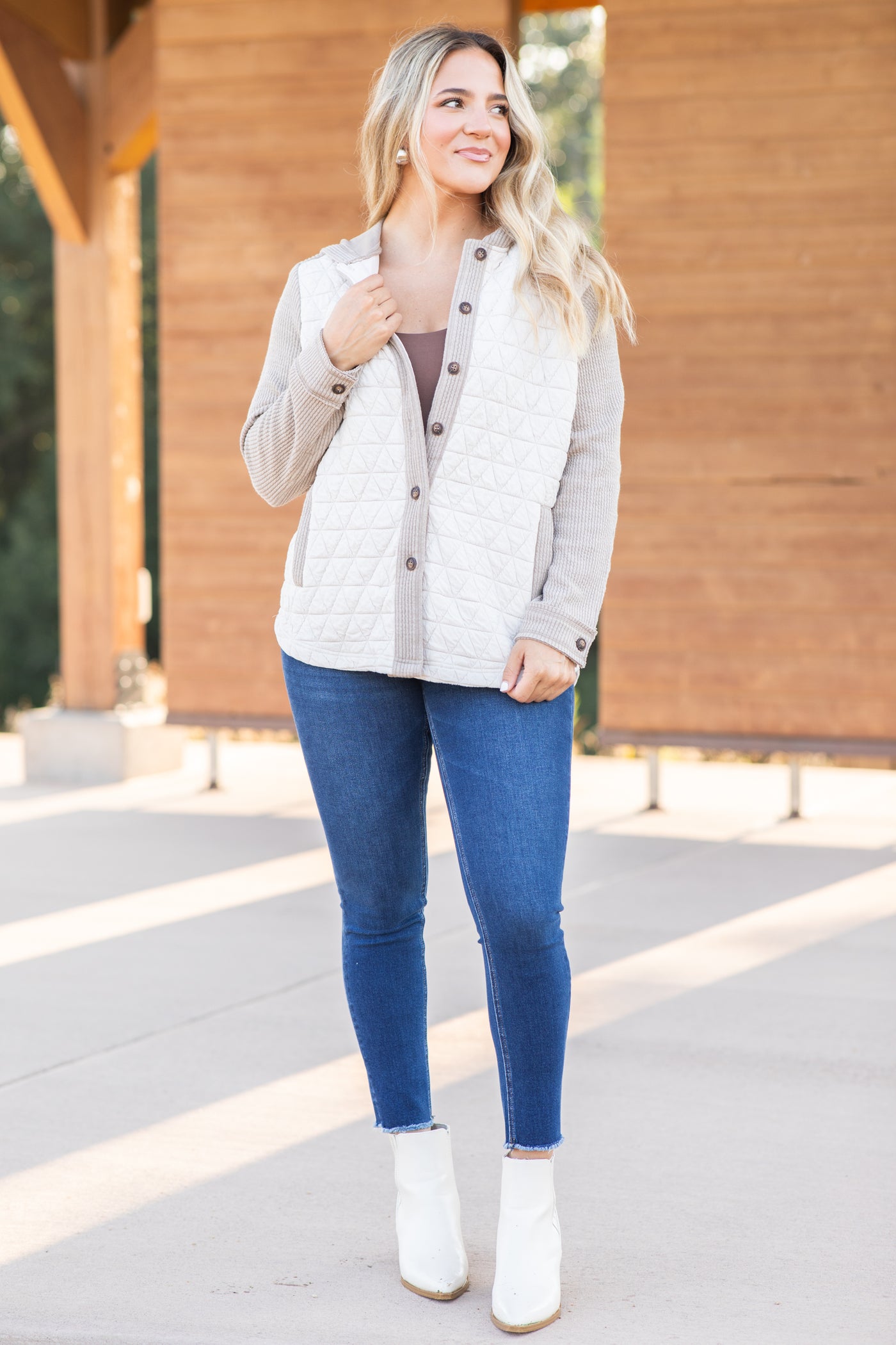 Two-Tone Quilted Jacket